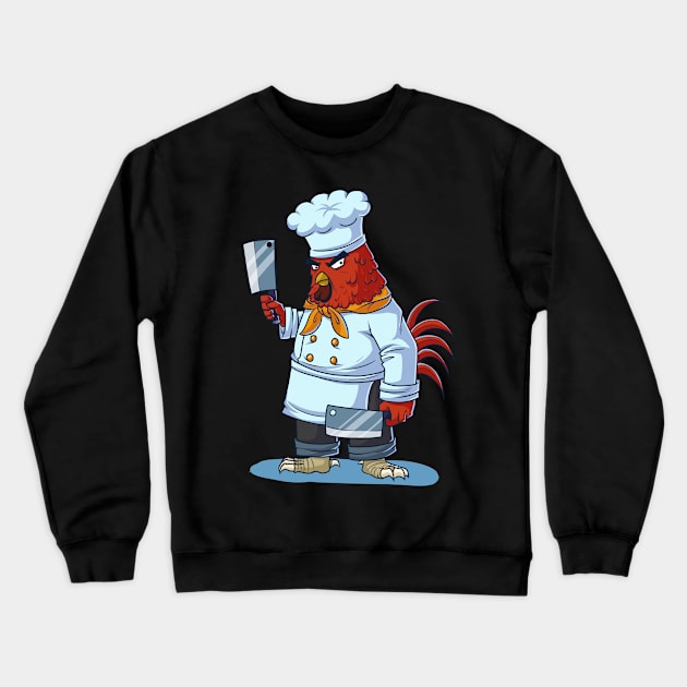 Chicken Chef Crewneck Sweatshirt by rudypagnel